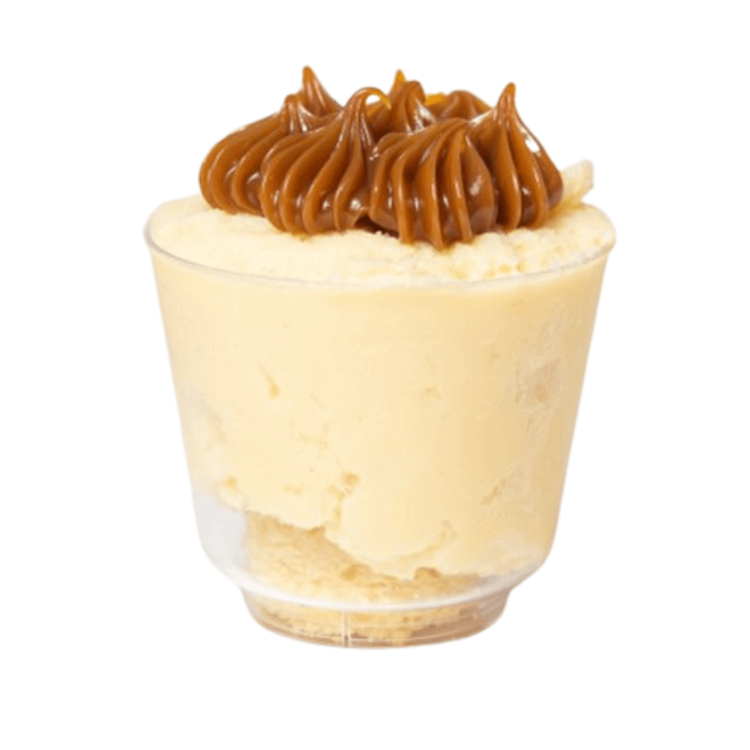 Mousse de Coco con torta de Vainilla y Dulce de Leche