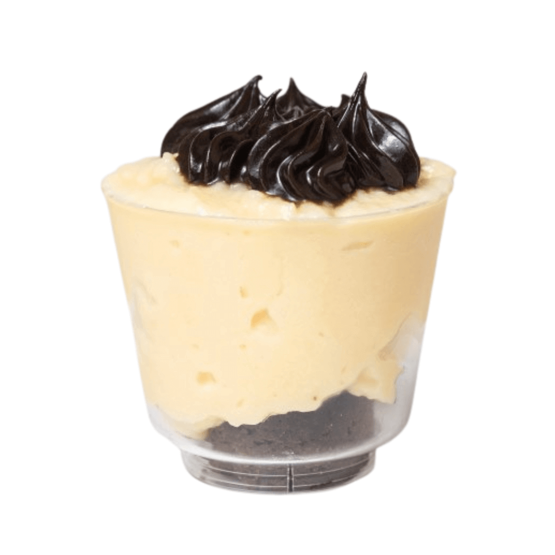 Mousse de Tres Leches con trocitos de Brownie y Crema Bombón