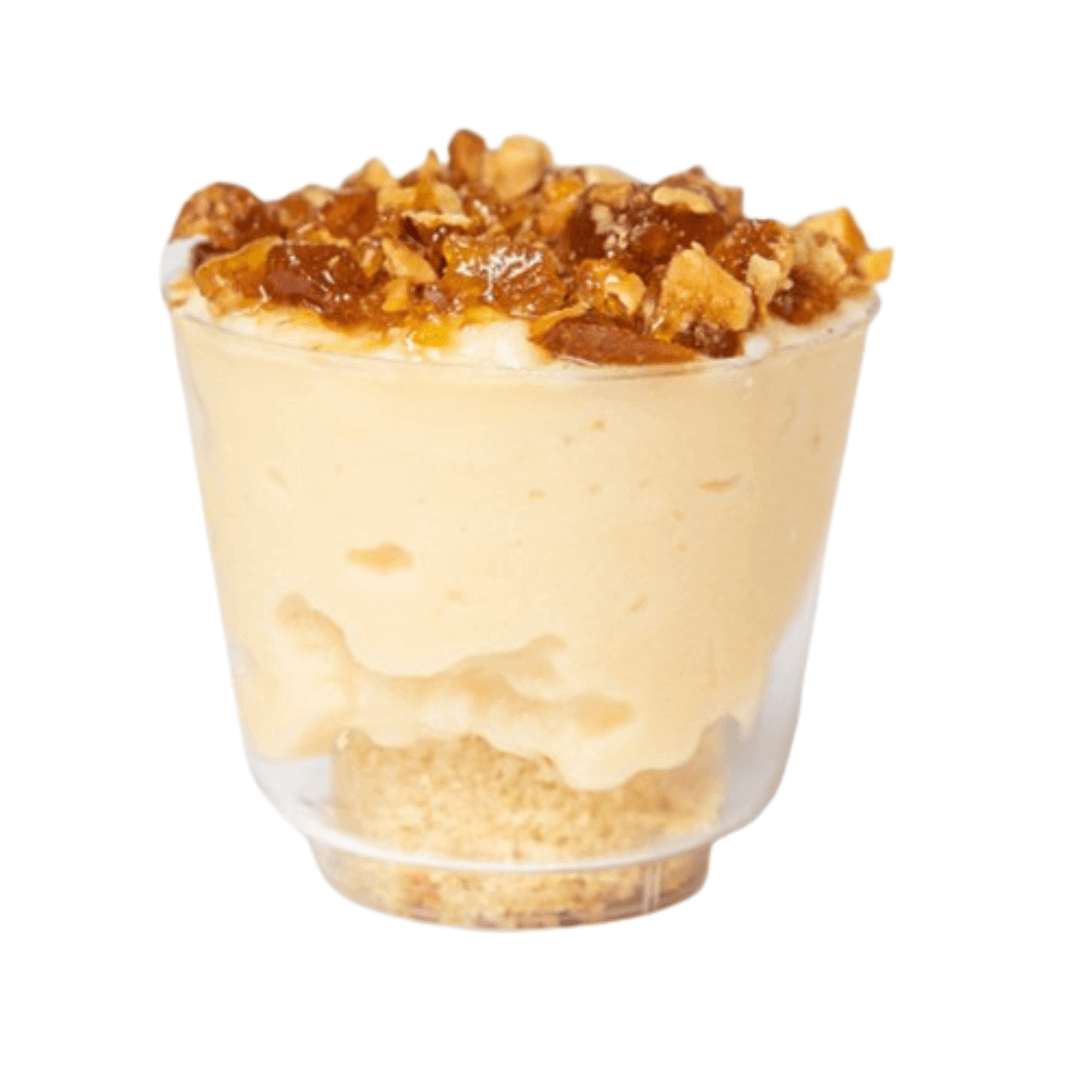 Mousse de Tres Leches con torta de Vainilla y Praliné